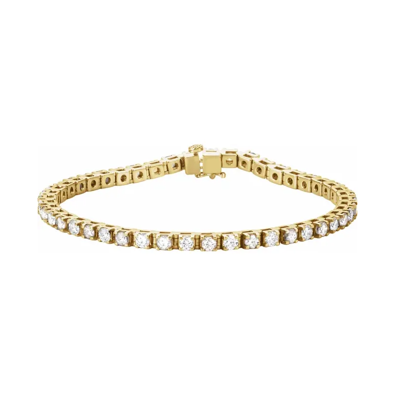 14K Yellow Diamond Line 7" Bracelet