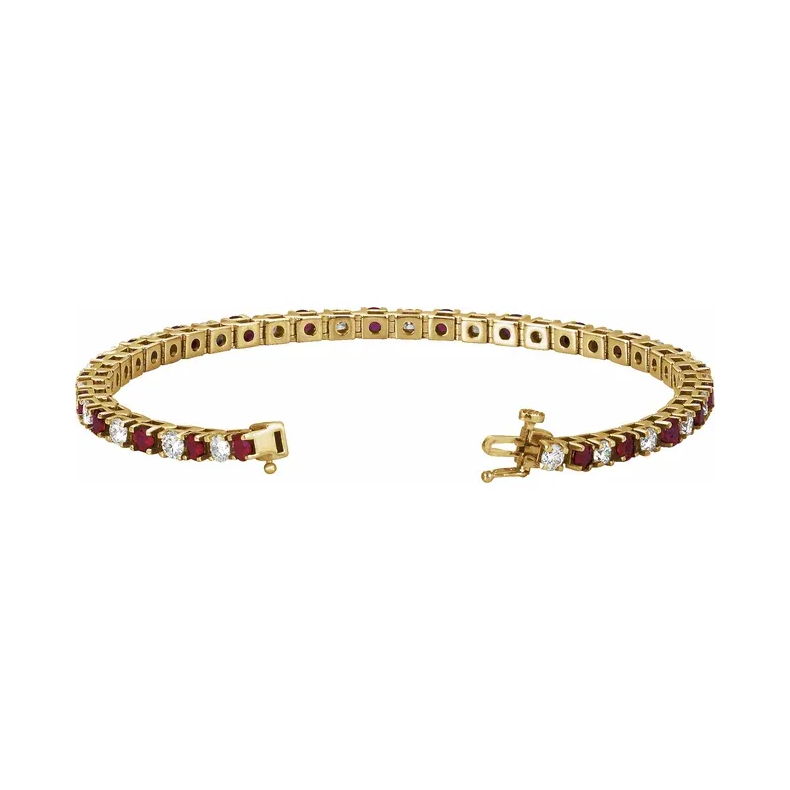 14K Yellow Diamond Line 7" Bracelet