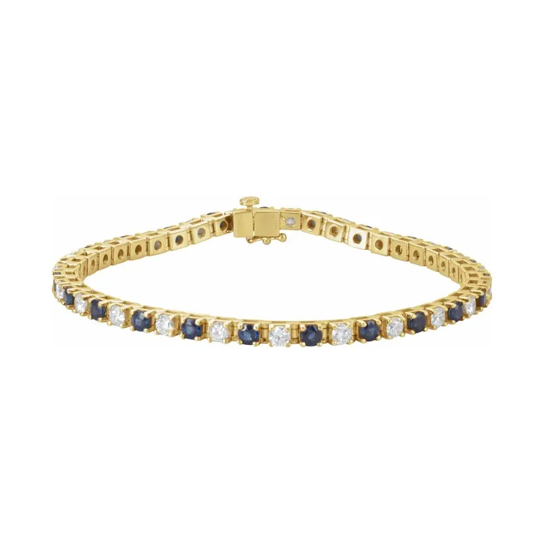 14K Yellow Diamond Line 7" Bracelet