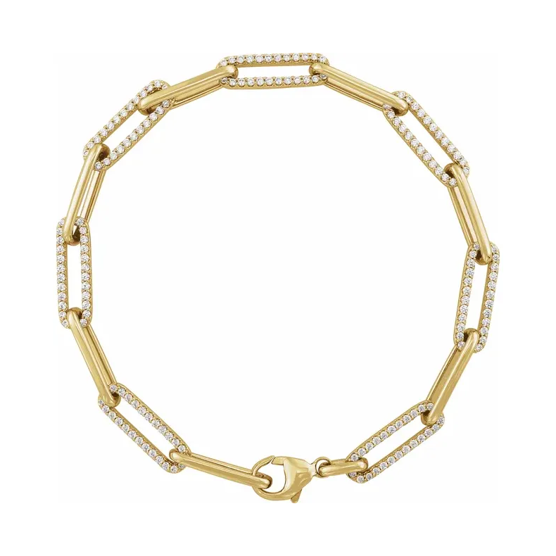 14K Yellow Diamond Link Bracelet