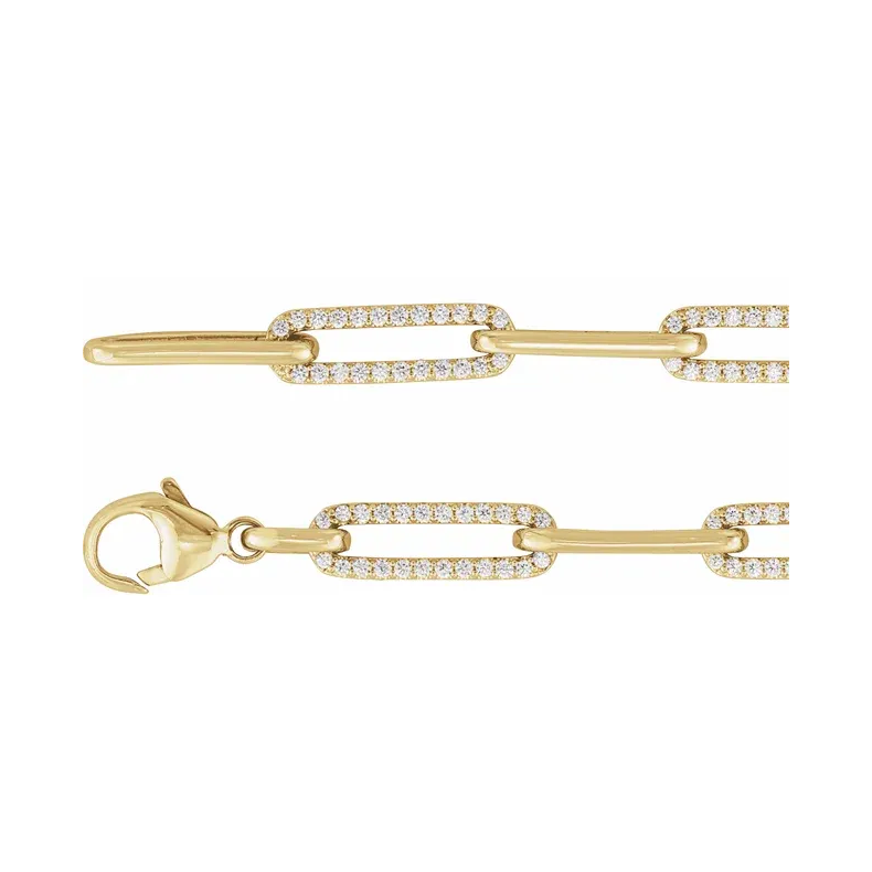 14K Yellow Diamond Link Bracelet