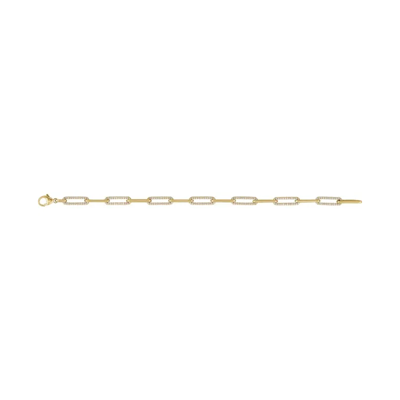 14K Yellow Diamond Link Bracelet
