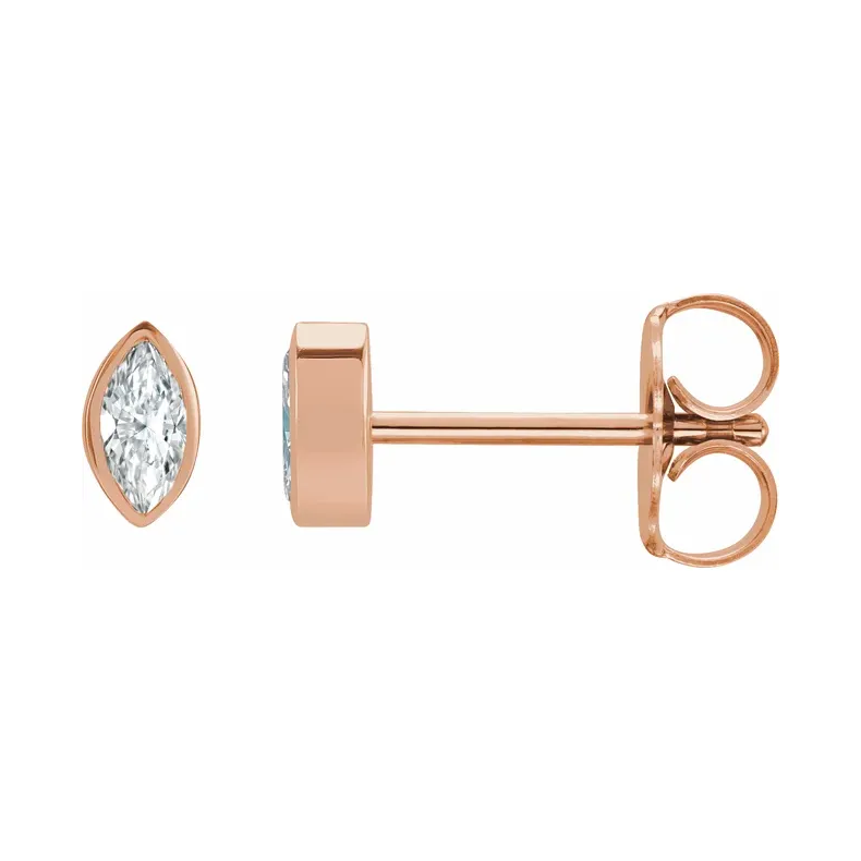 14K Yellow Diamond Solitaire Bezel-Set Earrings