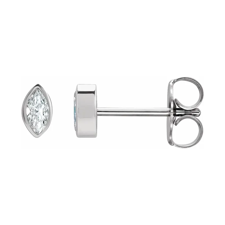 14K Yellow Diamond Solitaire Bezel-Set Earrings
