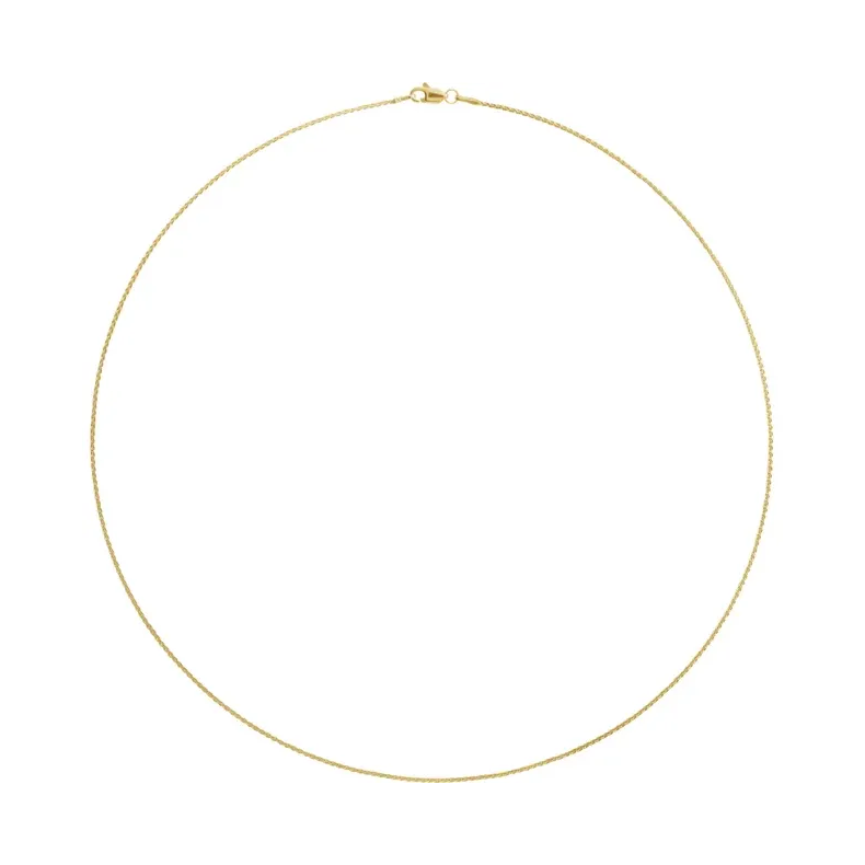 14K Yellow 1 mm Wheat Chain Necklace