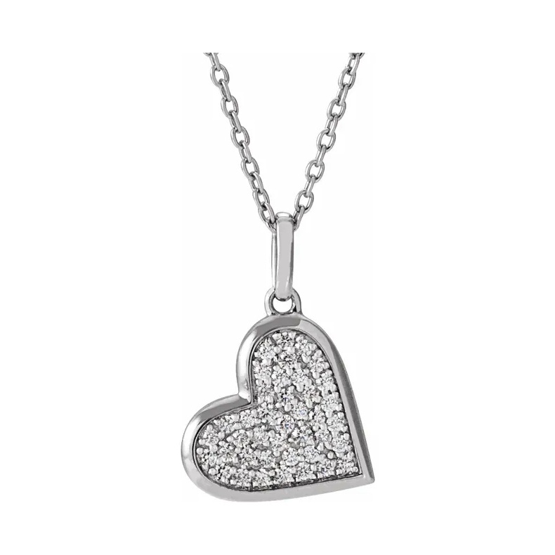 14K Yellow Diamond Heart 18" Necklace