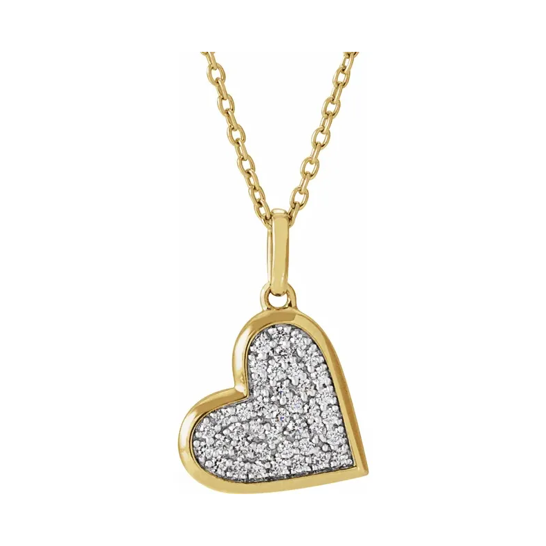 14K Yellow Diamond Heart 18" Necklace