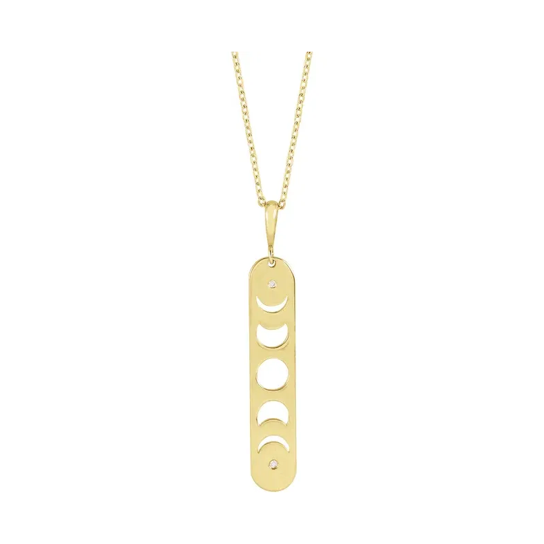 Diamond Moon Phase Bar 16-18" Necklace