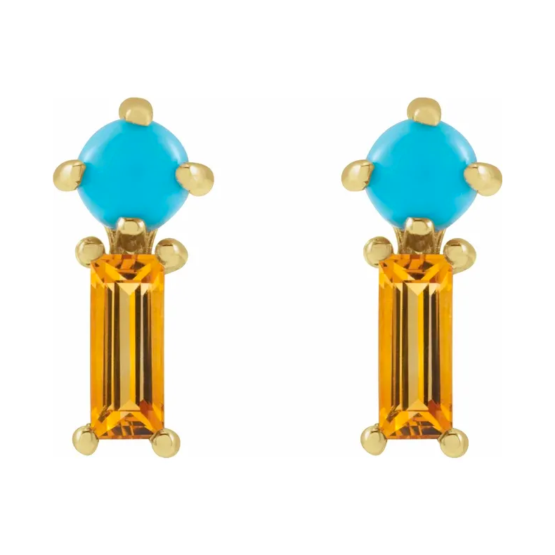 Turquoise & Citrine Earrings