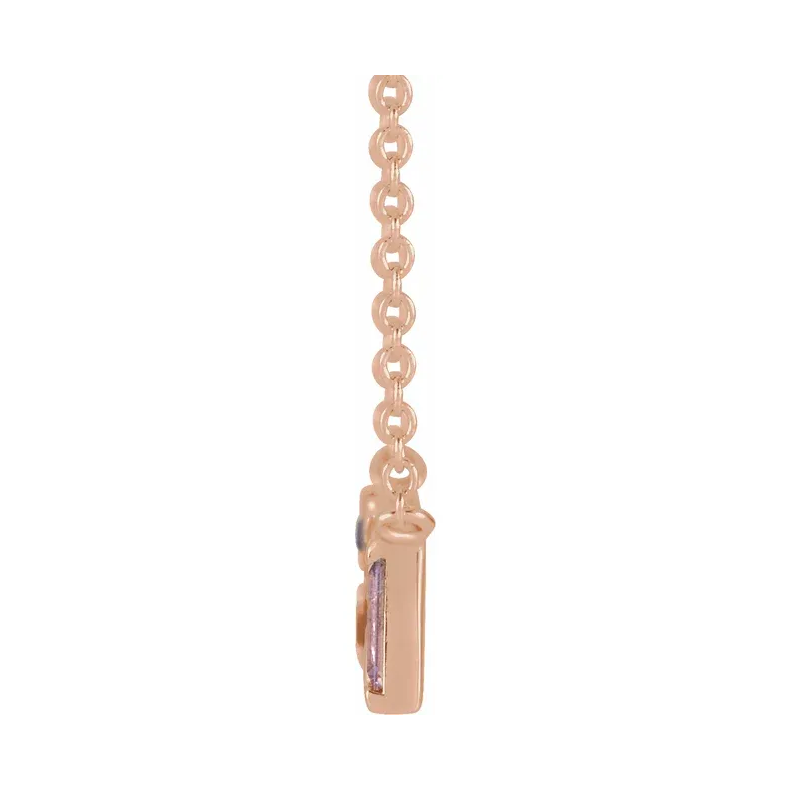 Pink Multi-Gemstone & Natural Diamond Bar Necklace