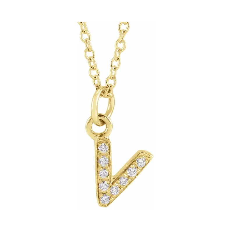 Natural Diamond Initial Necklace