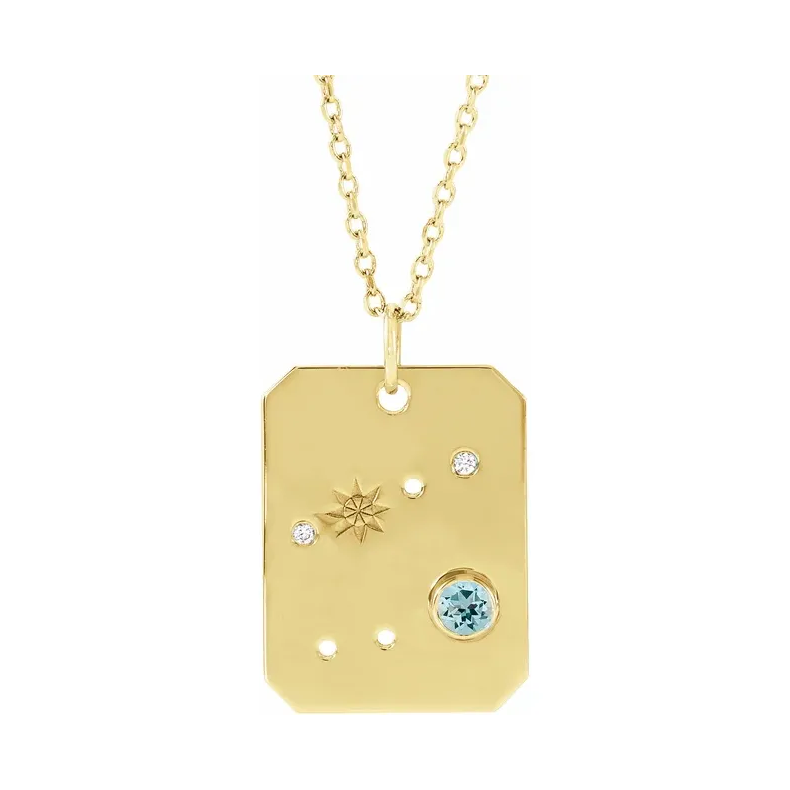 14K Gold Zodiac Constellation Necklace