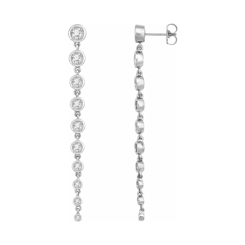 Multi-Gemstone & Diamond Drop Down Earrings