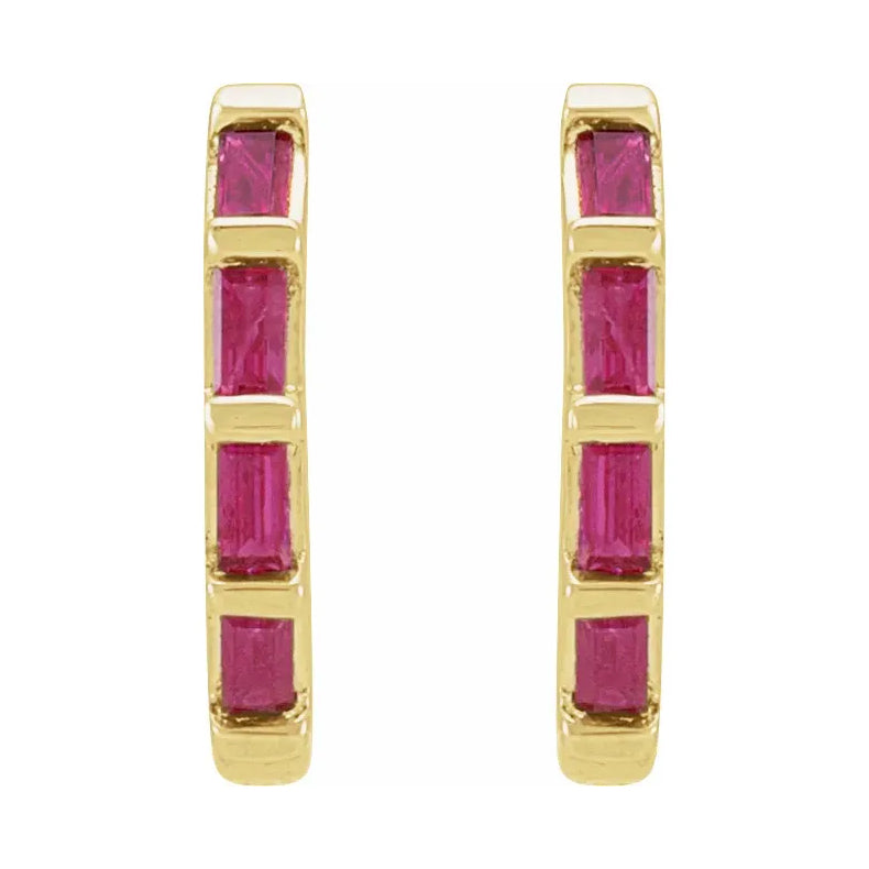 Gemstone Huggie Earrings