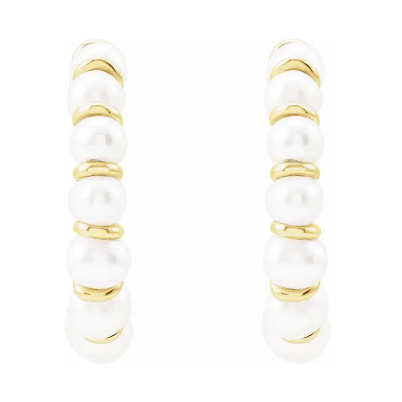 Cultured Freshwater Pearl Hoop Earrings
