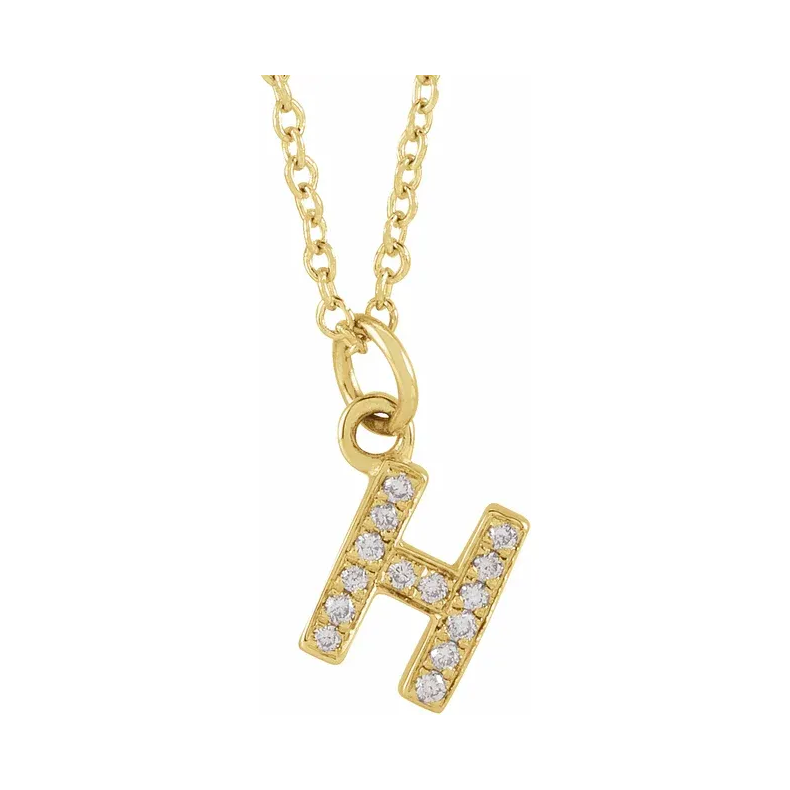 Natural Diamond Initial Necklace