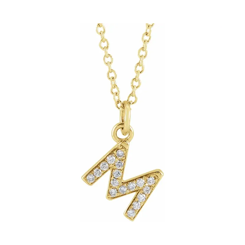 Natural Diamond Initial Necklace