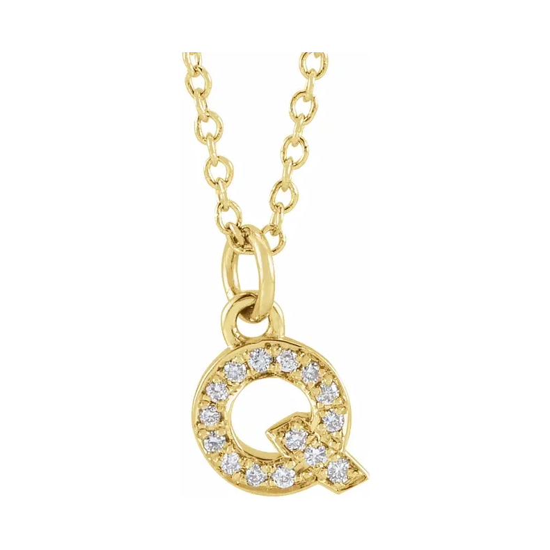 Natural Diamond Initial Necklace