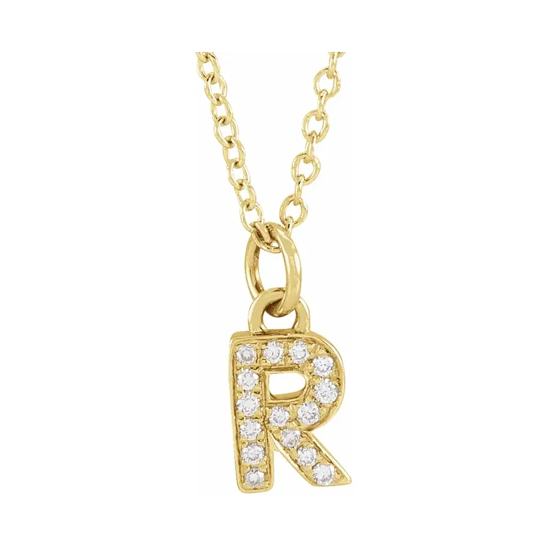 Natural Diamond Initial Necklace