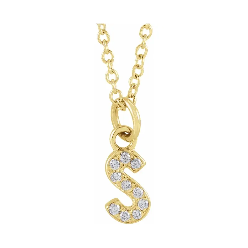Natural Diamond Initial Necklace