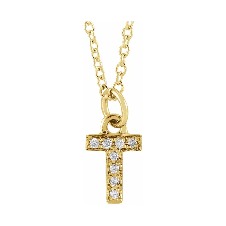 Natural Diamond Initial Necklace