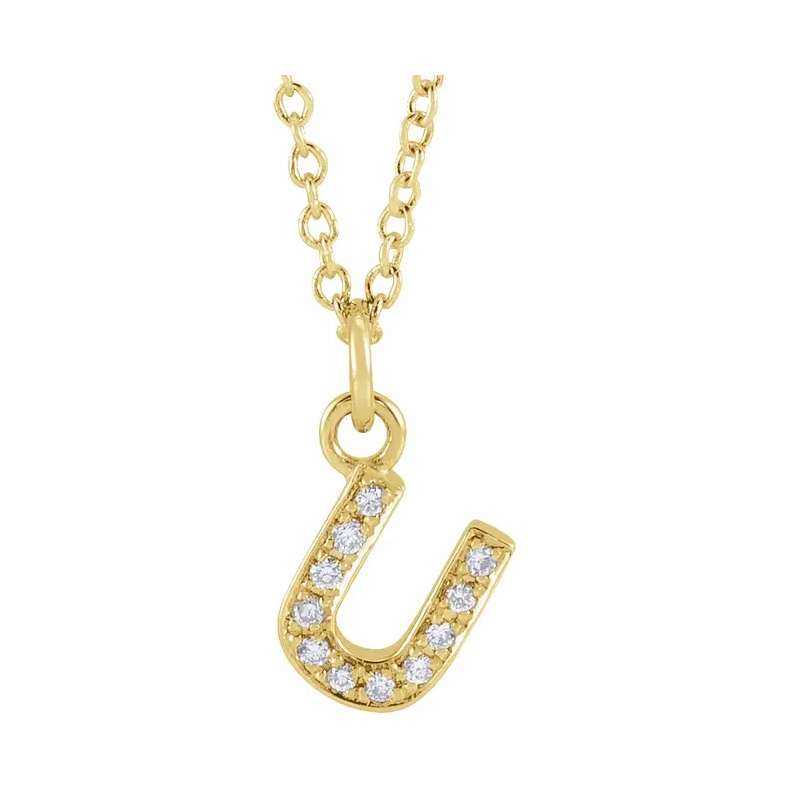 Natural Diamond Initial Necklace