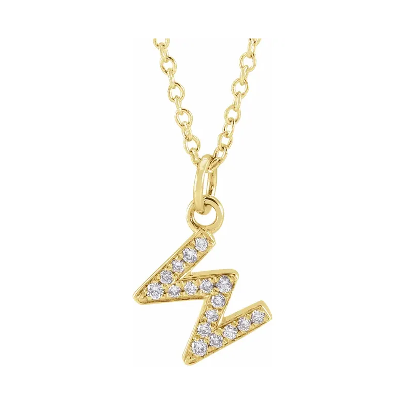 Natural Diamond Initial Necklace