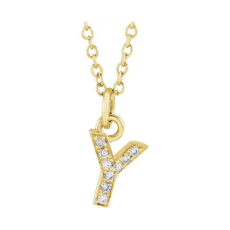Natural Diamond Initial Necklace
