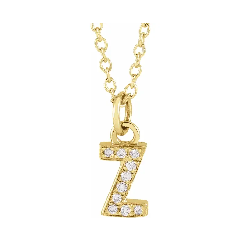 Natural Diamond Initial Necklace