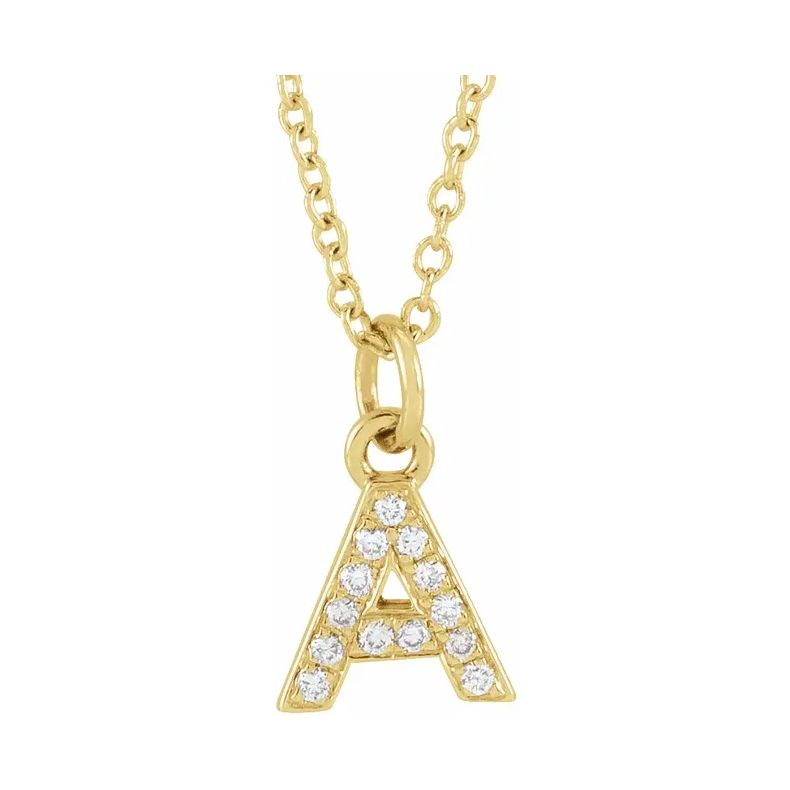 Natural Diamond Initial Necklace