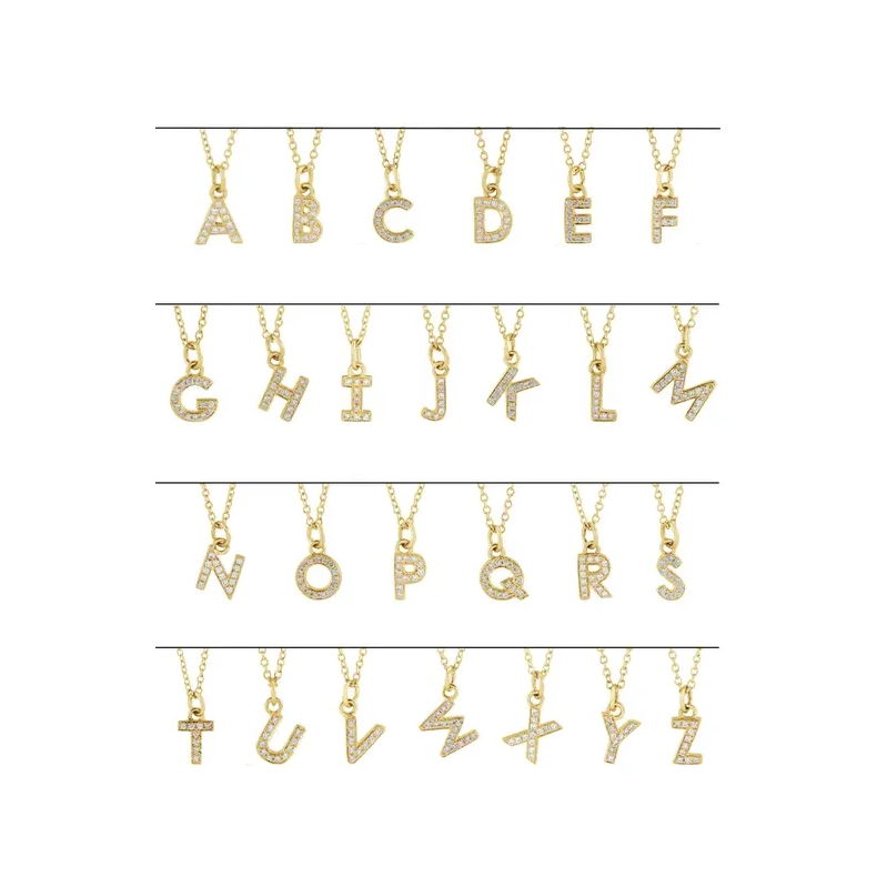 Natural Diamond Initial Necklace