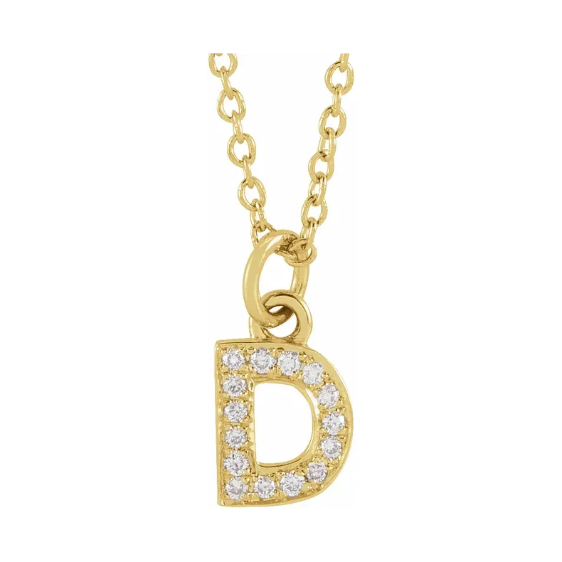 Natural Diamond Initial Necklace
