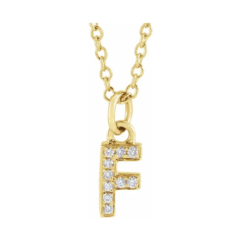 Natural Diamond Initial Necklace