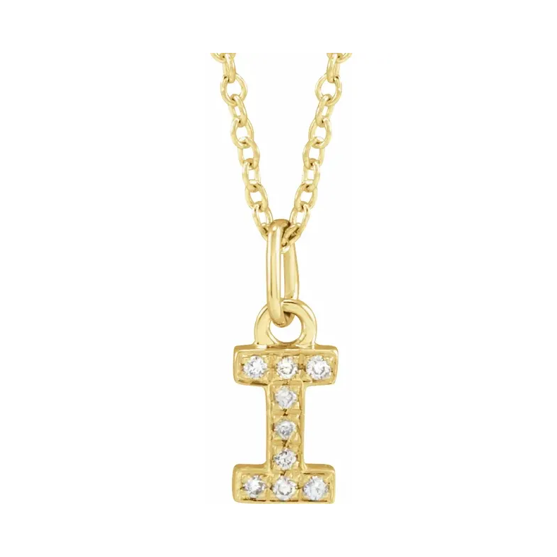 Natural Diamond Initial Necklace