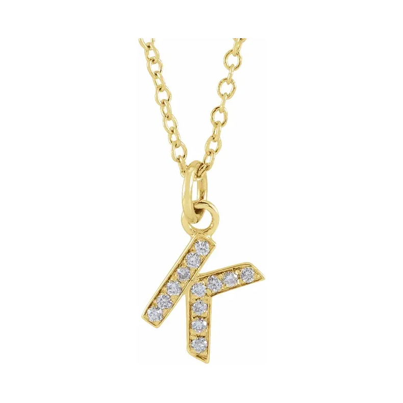 Natural Diamond Initial Necklace