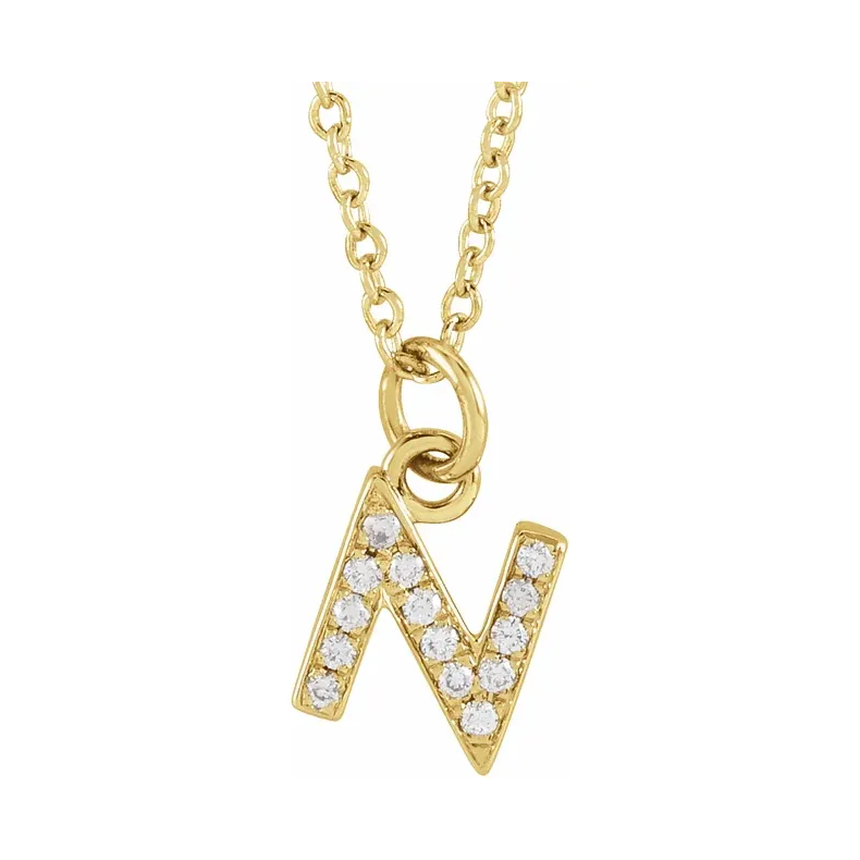 Natural Diamond Initial Necklace