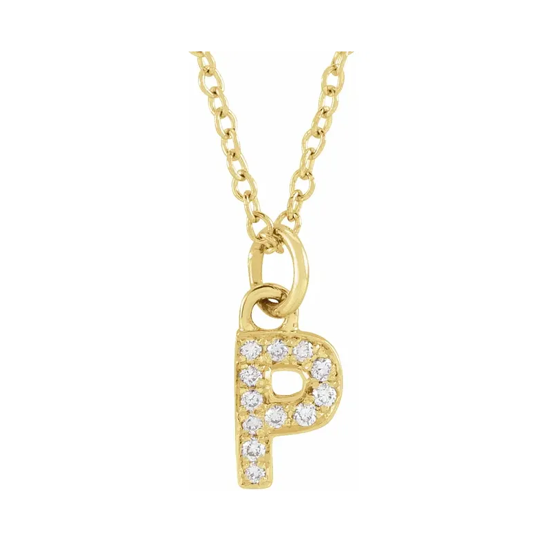 Natural Diamond Initial Necklace