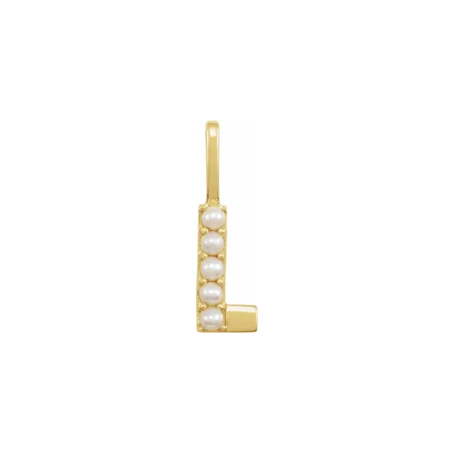 Mini pearls initial charmpendant