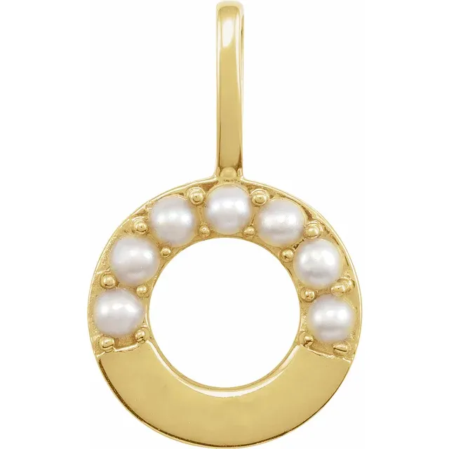 Mini pearls initial charmpendant