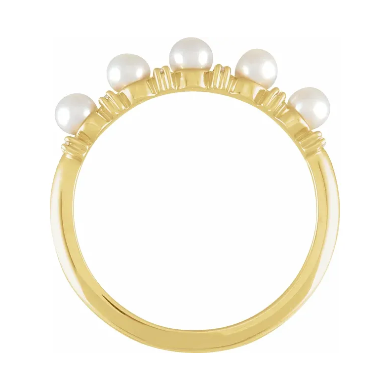 Baby Pearl & Diamond Ring