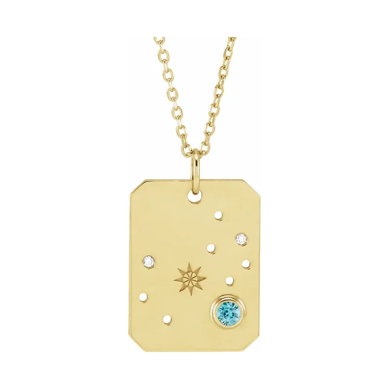 14K Gold Zodiac Constellation Necklace