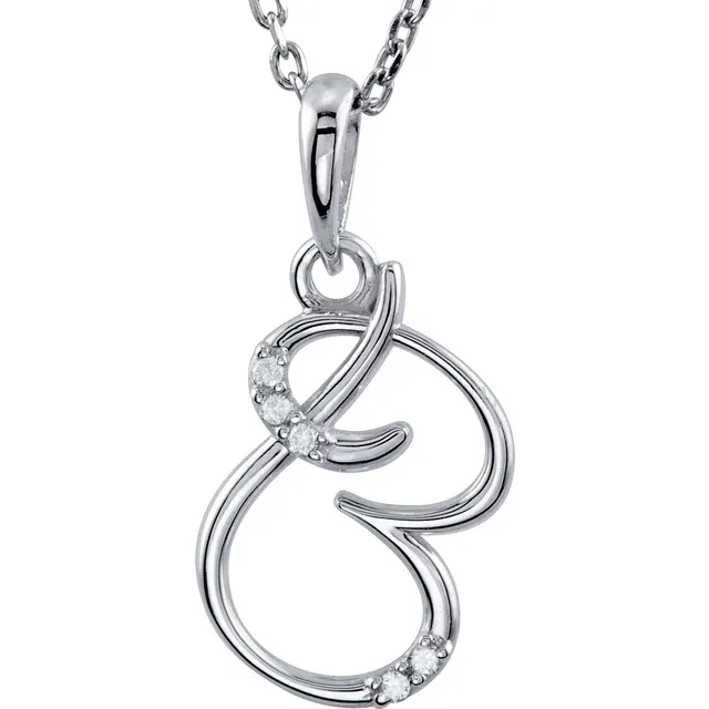 14K Yellow .03 CTW Natural Diamond Initial Necklace