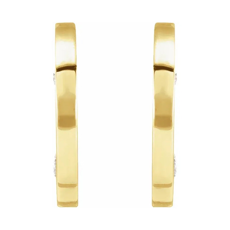 Diamond Flat Hoop Earrings