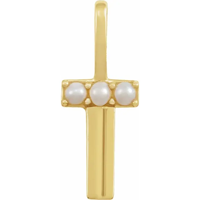 Mini pearls initial charmpendant