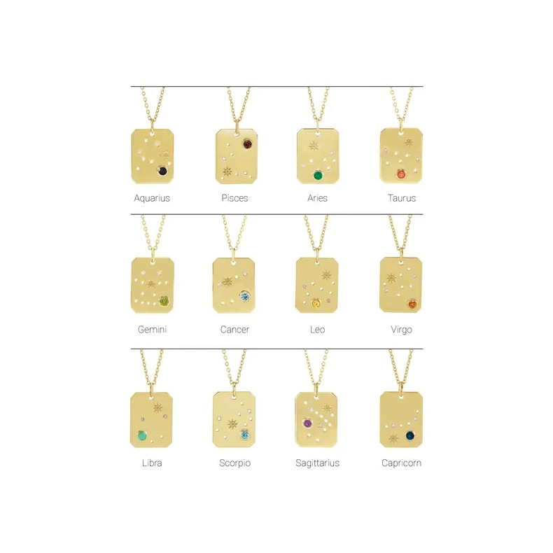 14K Gold Zodiac Constellation Necklace