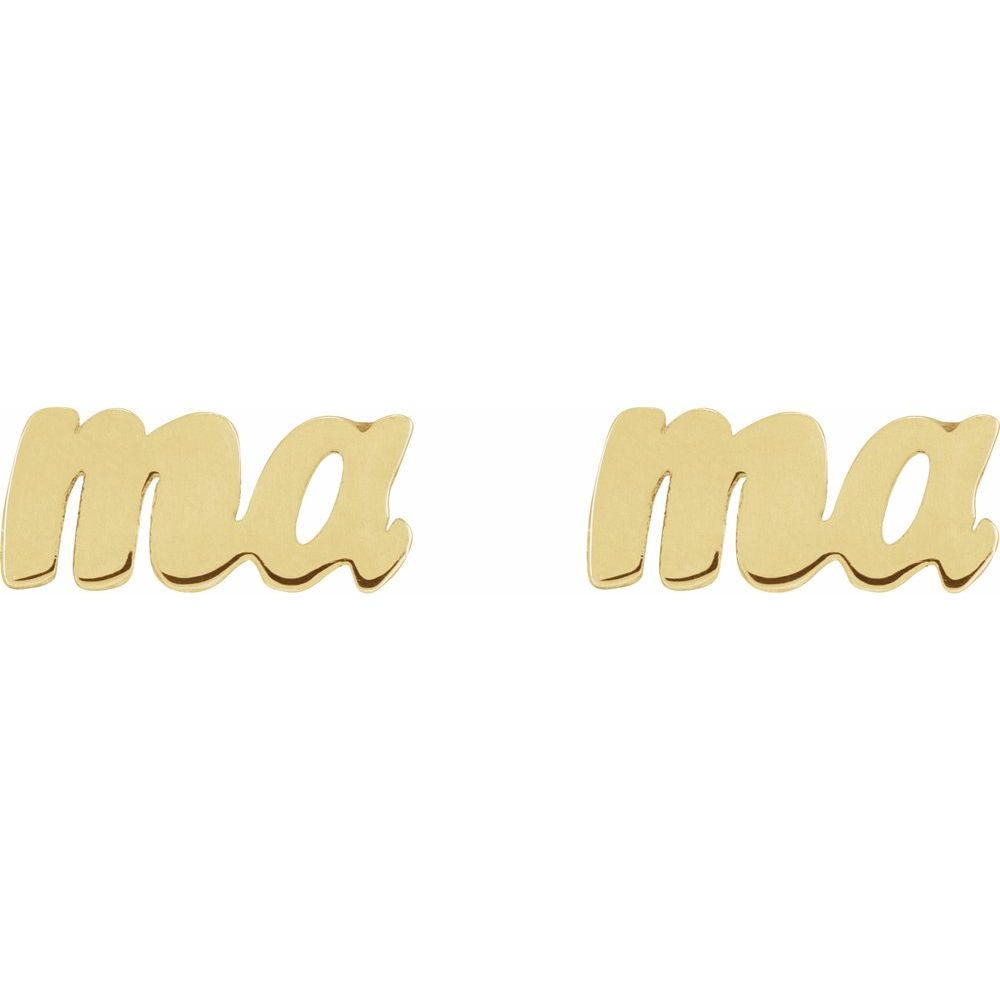 14k Yellow Gold MaMa Earrings