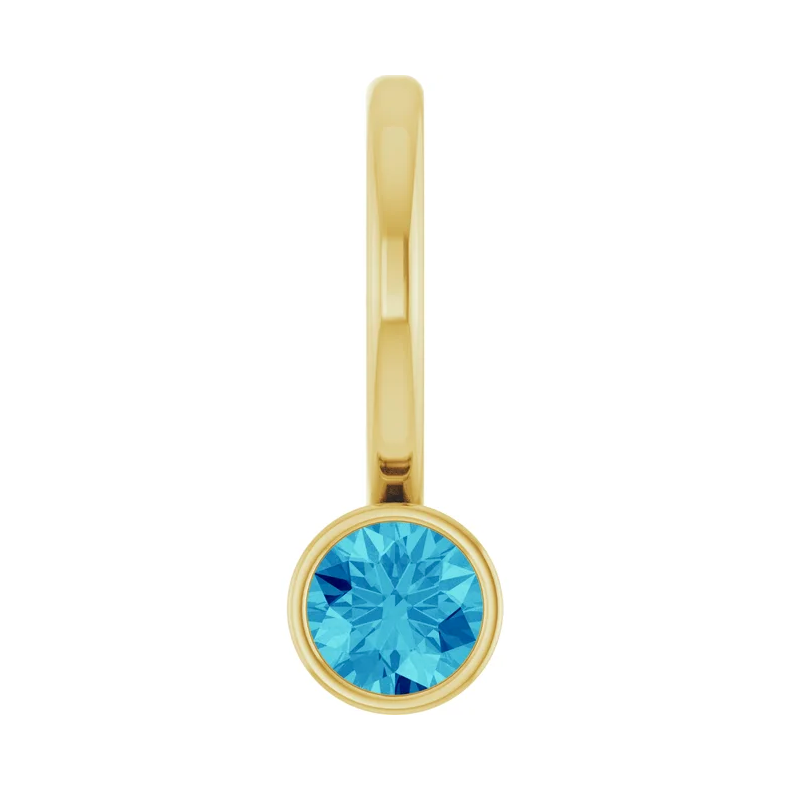 14K Solid Gold Birthstone Charm/Pendant