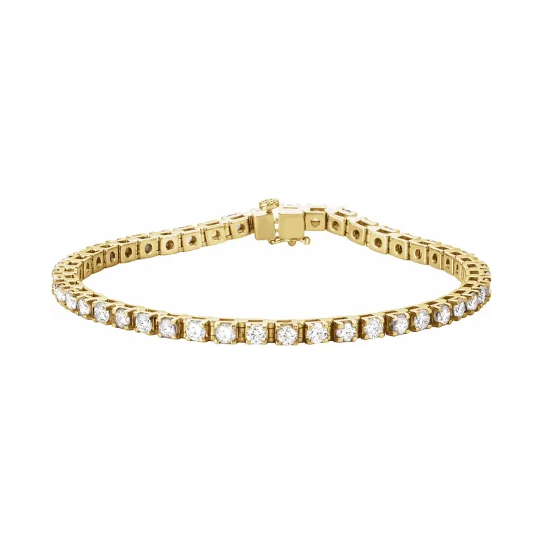 14K Yellow Diamond Line 7&quot; Bracelet