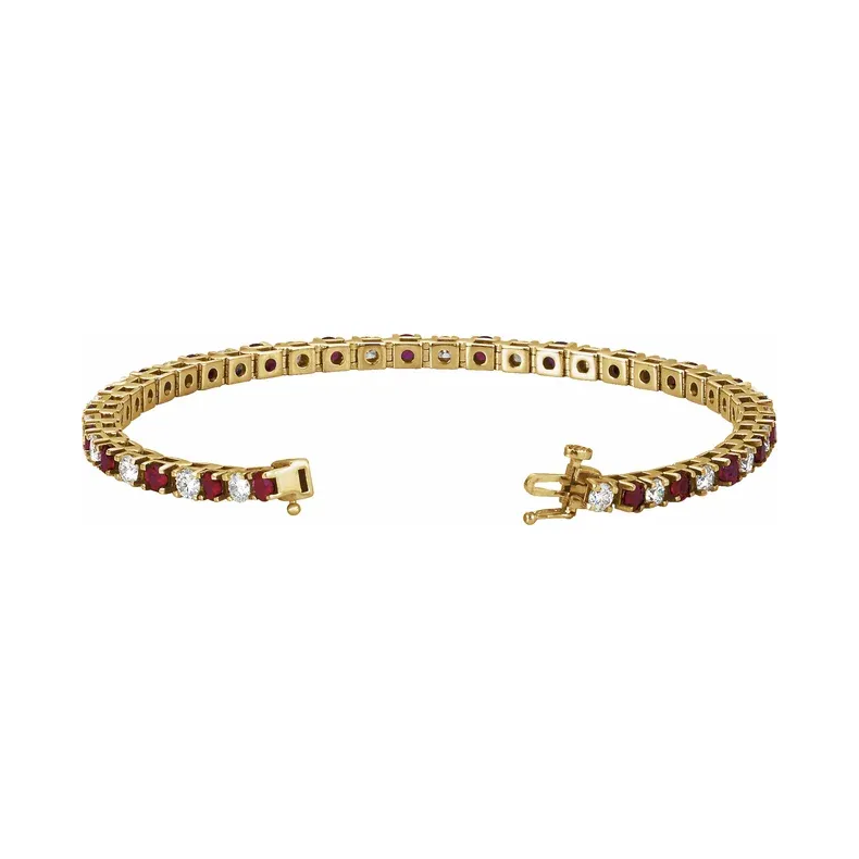 14K Yellow Diamond Line 7&quot; Bracelet