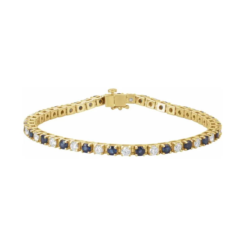 14K Yellow Diamond Line 7&quot; Bracelet